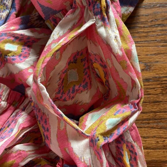 Charina Sarte Pink, Gold, Purple and Cream Geometric Tiered Swing Dress - Picture 5 of 7